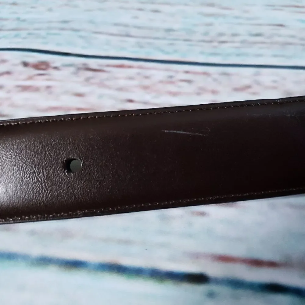 Perry Ellis reversible black brown leather belt 32